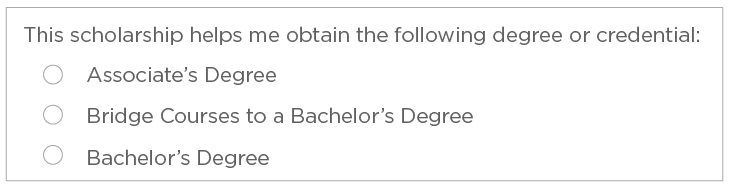 FTF Scholarship Application Tutorial - choose degree